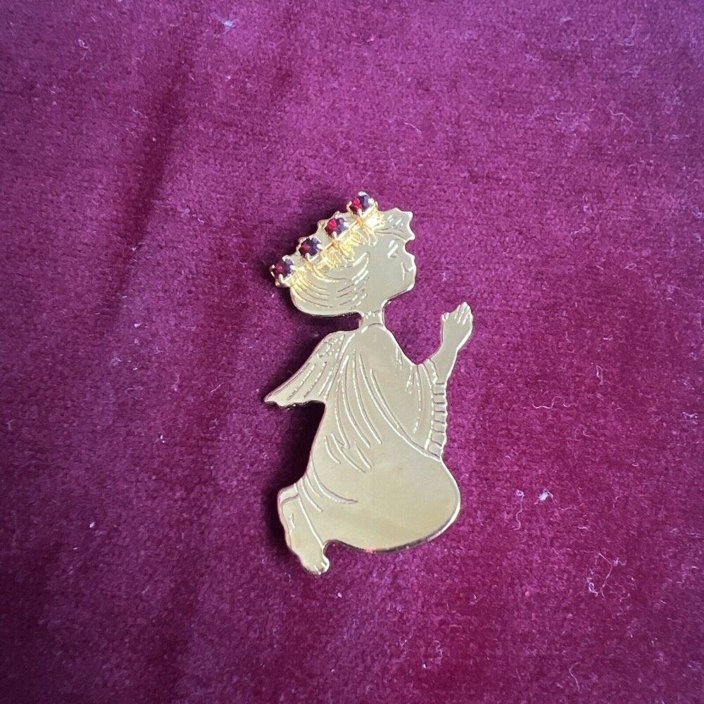PRAYING ANGEL PIN --‎ January BIRTHSTONE